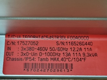 Danfoss VLT6000 VLT6008HT4C54ST3DLF00A00C0C0 175Z7052 5,5 кВт