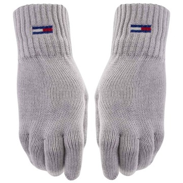 TOMMY HILFIGER RĘKAWICZKI DAMSKIE TJW FLAG GLOVES SZARE