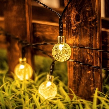 СОЛНЕЧНЫЕ САДОВЫЕ ЛАМПЫ GIRLANDA 100LED, 12м ТЕПЛЫЕ