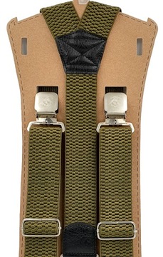 Однотонные широкие мужские подтяжки цвета хаки зеленого цвета