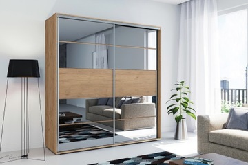 WIX 6 ШКАФ 2-ДВЕРНЫЙ С ЗЕРКАЛОМ 200x245 БЕЛЫЙ