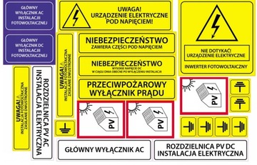 Naklejki elektryczne PV fotowoltaika 22szt