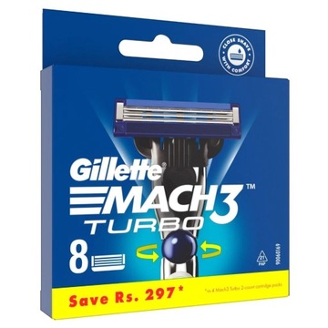 GILLETTE MACH 3 TURBO ORYGINALNE OSTRZA 8szt