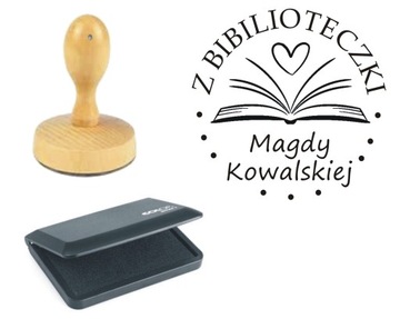 GRYF EXLIBRIS PIECZĄTKA OKRĄGŁA EX LIBRIS STEMPEL