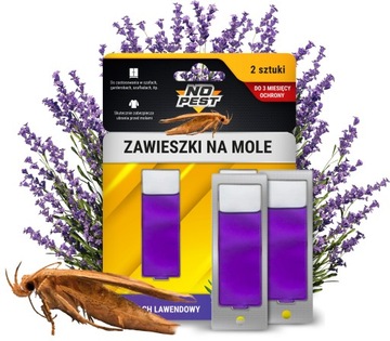 NO PEST ŚRODEK NA MOLE PRZECIW MOLOM ZAWIESZKA DO SZAFY LAWENDOWA (2 SZT)