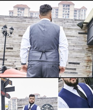 Plus Size Suit Vest Men Solid Color Single Br