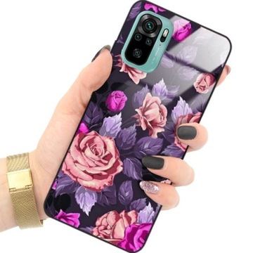 ETUI GLASS do XIAOMI REDMI NOTE 10s Kwiaty Wzory