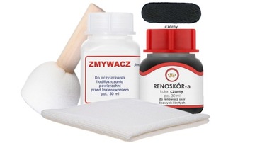 RENOSKÓR RENOWACJA SKÓRY KIEROWNICY ZESTAW CZARNY