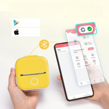 Phomemo T02 mini drukarka etykiet kieszonkowa termiczna prezent bez tuszu