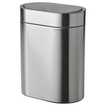 IKEA BROGRUND Kosz z pokrywą na przycisk stal nier