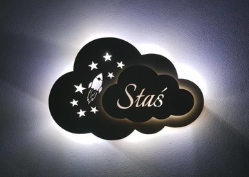 Светодиодный светильник-сердечко CLOUD с 3D именем