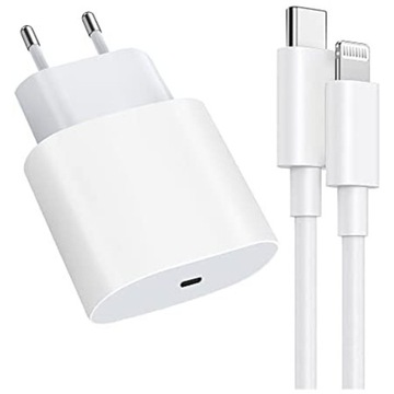 СЕТЕВОЕ ЗАРЯДНОЕ УСТРОЙСТВО USB-C ДЛЯ IPHONE 11 12 13 14 15 PRO MAX + КАБЕЛЬ LIGHTNING
