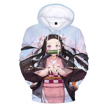 BLUZA Anime Demon Slayer Kamado Nezuko Cosplay kostiumy 3D drukuj moda bluz