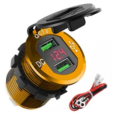 GNIAZDO ŁADOWARKA SAMOCHODOWA USB QUICK CHARGE 3.0