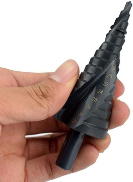 WIERTŁO STOŻKOWE STOPNIOWE SPIRALNE CHOINKOWE METALU ROZWIERTAK HSS 4-32 MM