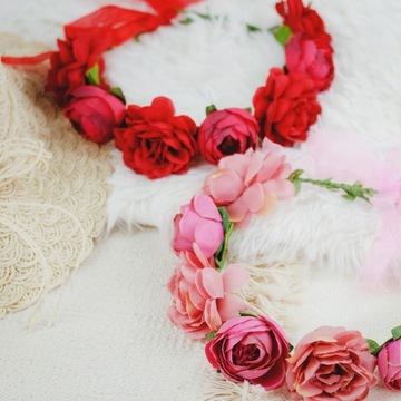 Венок на голову ЦВЕТЫ пионы РОЗОВАЯ свадьба