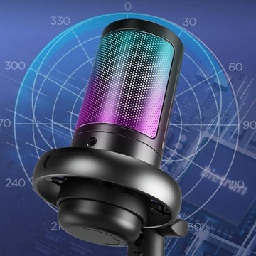 RGB МИКРОФОН С КНОПКОЙ ОТКЛЮЧЕНИЯ ДЛЯ ИГР И ПРЯМОЙ ТРАНСЛЯЦИИ