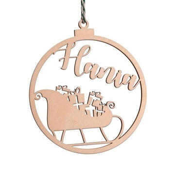 BOMBKA Z IMIENIEM DREWNO ŚWIĘTA MIKOŁAJ RÓŻNE WZOR