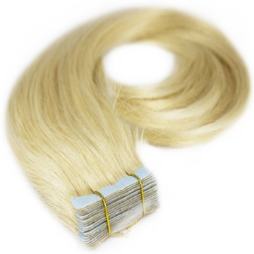 WŁOSY METODA KANAPKOWA TAPE ON 45 CM KANAPKI 20 TAŚM bardzo jasny blond 613