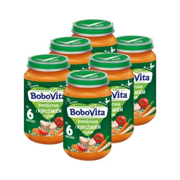 BoboVita Zupka pomidorowa/kurcz./ryż ZESTAW 6x190g