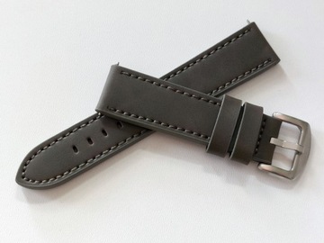 Pasek do zegarka, smartwatcha 20 mm szary EKOSKÓRA