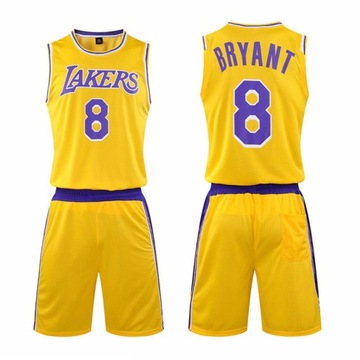 Lakers No. 8 Kobe Bryant koszulka do koszykówki haftowany komplet, S