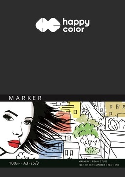 Blok do markerów, ART, 100g, A3/25k, Happy Color