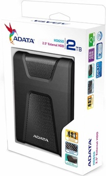 ВНЕШНИЙ НАКОПИТЕЛЬ ADATA HD650 2 ТБ, 2,5 дюйма, USB3.1, ЧЕРНЫЙ