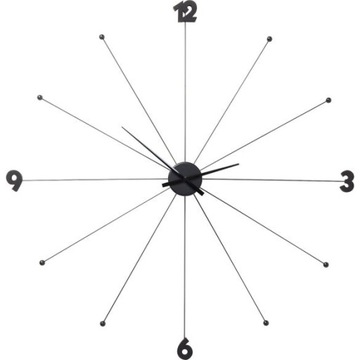 Kare Design Zegar ścienny Like Umbrella Czarny, średnica 1m (61805)