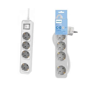 Listwa Zasilająca PHILIPS Przepięciowa 4 gniazda 1,5m 10A biała