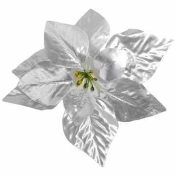 GWIAZDA BETLEJEMSKIE POINSECJA srebrna GŁÓWKA WYROBOWA 20 cm SZTUCZNA
