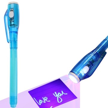 NIEWIDZIALNY MAGICZNY DŁUGOPIS NA UV Z LATARKĄ ULTRAFIOLET GADŻET zabawka