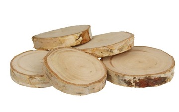 PLASTRY BRZOZY DREWNIANE DREWNO RUSTYK 5-7 cm 5szt