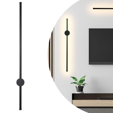 KINKIET CZARNY ZINTEGROWANE ŹRÓDŁO LED OBRÓT O 90° 6W 60CM