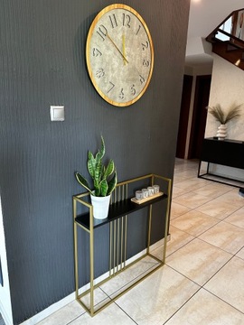 ЗОЛОТАЯ КОНСОЛЬ, КОНСОЛЬ, ШКАФ ДЕРЕВИНГ 80x20x80 GLAMOUR LOFT ЧЕРНЫЙ ТОП