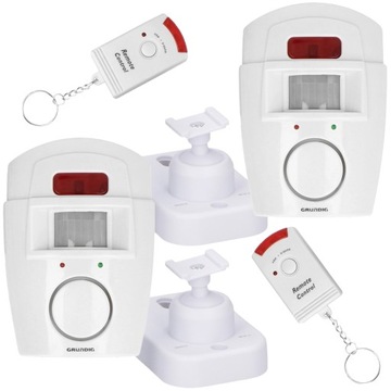 2x ALARM Z CZUJNIKAMI RUCHU + 2x PILOT GRUNDIG