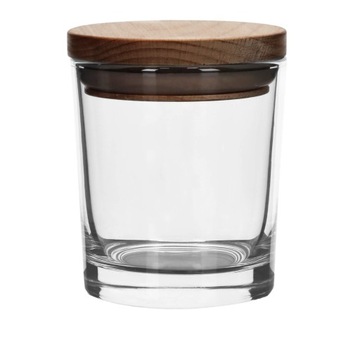 Pojemnik szklanka do świec 365 ml z pokrywka drew