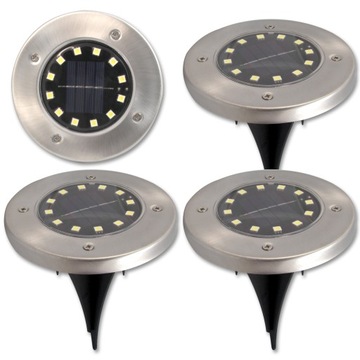 4x LAMPA LED SOLARNA CZUJNIK OGRODOWA ZEWNĘTRZNA