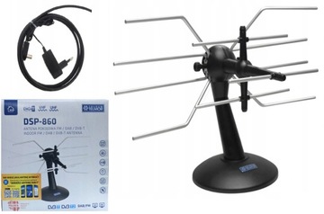ANTENA POKOJOWA TELMOR DSP-860 ZE WZMACNIACZEM