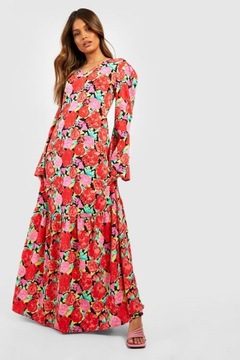 W9S01 КЛАССИЧЕСКОЕ ПЛАТЬЕ МАКСИ С ЦВЕТАМИ BOOHOO 40