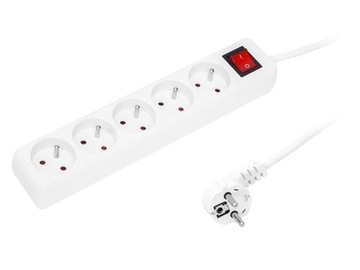 PRZEDŁUŻACZ LISTWA ANTYPRZEPIĘCIOWA 5 GNIAZD 5m wł