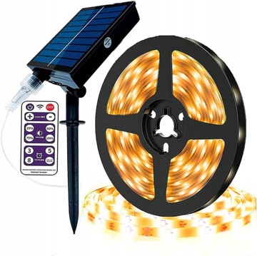 SOLARNA TAŚMA LED SMD WODOODPORNA 5M BIAŁY CIEPŁY