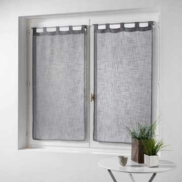 Zasłony efekt tkanego lnu 2 szt 60 x 160cm szare