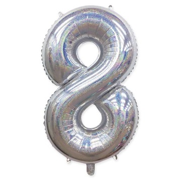 Balon balony foliowy cyfra 8 holograficzne 100cm