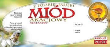 Etykiety na Miód Akacjowy (100szt) - wzór E64