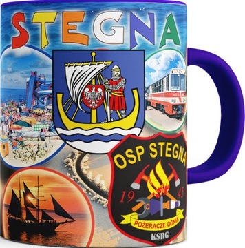 Kubek Granat Środek Ucho JESTEM NA PLAŻY W STEGNA