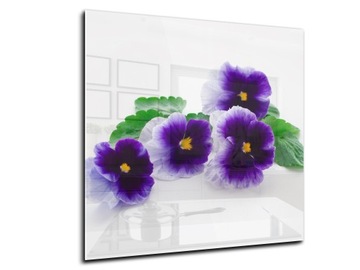 panel szklany między meble dekor 60x60 kwiat