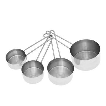 Набор мерных стаканов, мерный стакан из нержавеющей стали, мерные ложки.