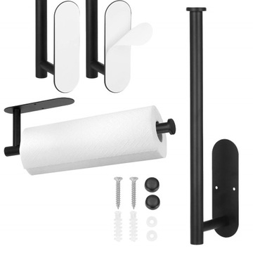 ДЕРЖАТЕЛЬ ДЛЯ ПОЛОТЕНЦА БУМАГИ ВЕШАЛКА ПОДСТАВКА МАТОВАЯ ЧЕРНАЯ СТАЛЬ МЕТАЛЛ LOFT