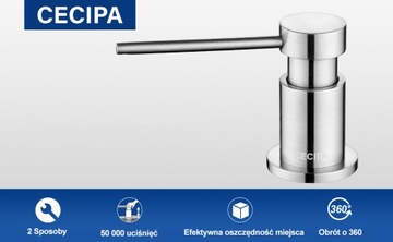 ДОЗАТОР ЖИДКОГО МЫЛА ДЛЯ РАКОВИНЫ 300МЛ с силиконовым шлангом 1,25М